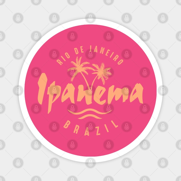 Ipanema Brazil Rio De Janeiro Magnet by Designkix